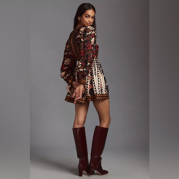 Farm Rio Tapestry Garden V-Neck Belted Mini Dress - Picture 2 of 9